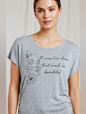 NWT EDISTA Los Angeles Gray Knit Top - Size L Large